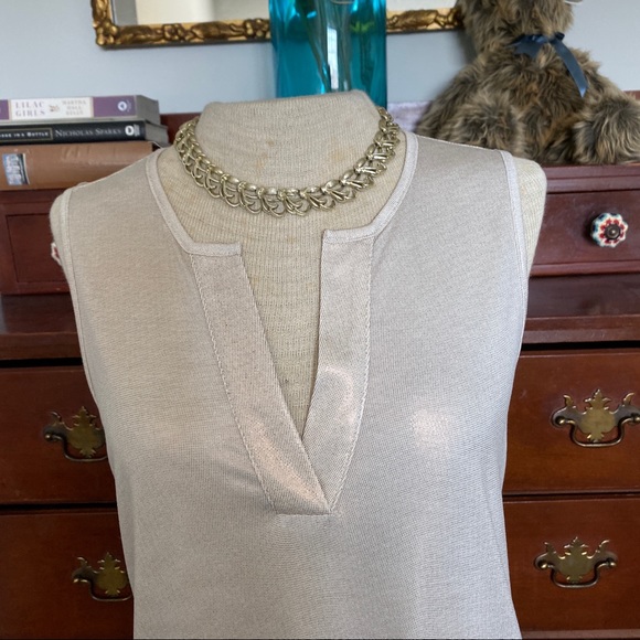 Nordstrom Sleeveless Top NWT Shimmer Golden - Picture 2 of 11
